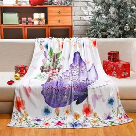 FuWeave Spanish Christian Blanket 50" x 60" Faith Bible Religious Gifts Spanish Inspirational Gift Bible Verse Prayer Gift for Women Cozy Religious Throw Blanket for Women Christmas Scripture Gift