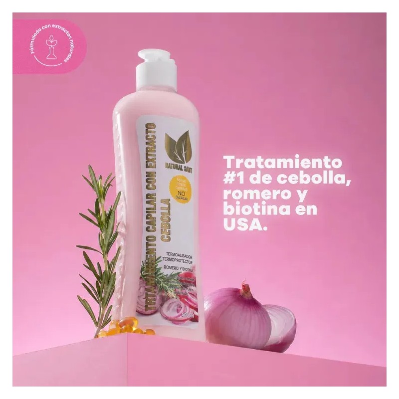 Tratamiento Capilar Con Cebolla Natural Sant 500ml Reparador
