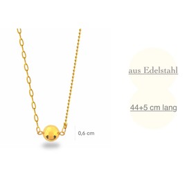Sahallo Women's Gold Necklace for Layering Chains Ball Chain Paper Clip Necklace Ball Chain Pendant Fashion Jewellery Made of Stainless Steel 18 K Gold-Plated with Jewellery Box as a Fashionable