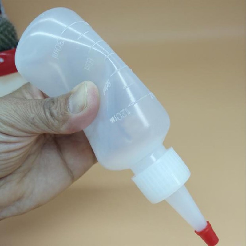 MUEEAD 3 Pack Pointed Plastic Bottles, Squeeze Applicator Bottles, Translucent