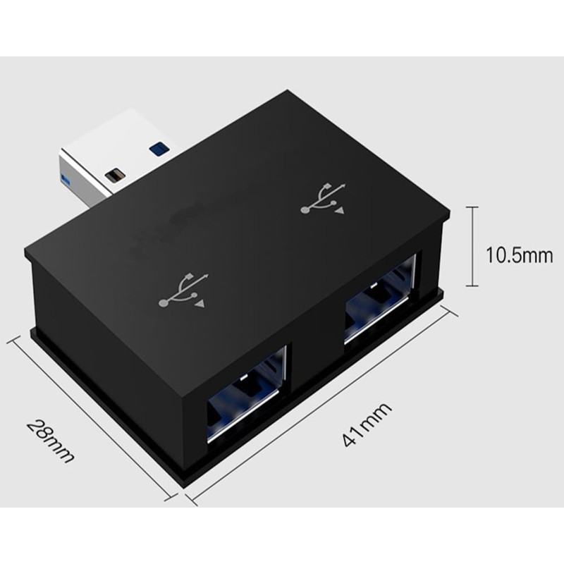 BUBUCAM Mini USB Hub 2 Ports USB 2.0 Splitter Charger