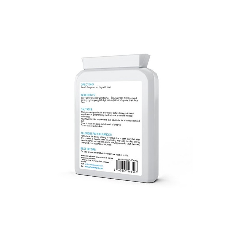 Pure Wild Saw Palmetto 2500mg 90 Capsules – Exclusively Produced