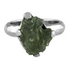 Starborn Sterling Silver 4-6 Carat Genuine Moldavite Ring, gemstone, Moldavite