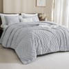 Andency King Comforter Silver Grey, Boho Grey Soft Warm Bedding