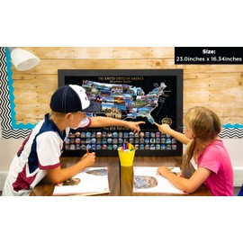 Large Scratch Off Map of United States + All 63 US National Parks Scratch Off Poster, Journal Gifts for Travelers