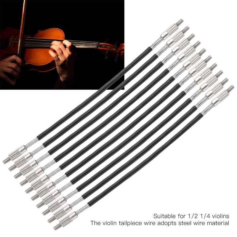 10Pcs 1/2 1/4 Violin Tailgut Tail Gut Steel Wire Tailcord