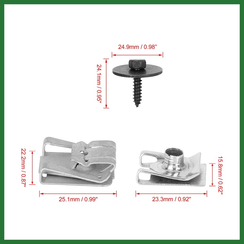 Motoforti 24pcs Engine Undertray Clips Screws Under Cover Splashguard Rivets