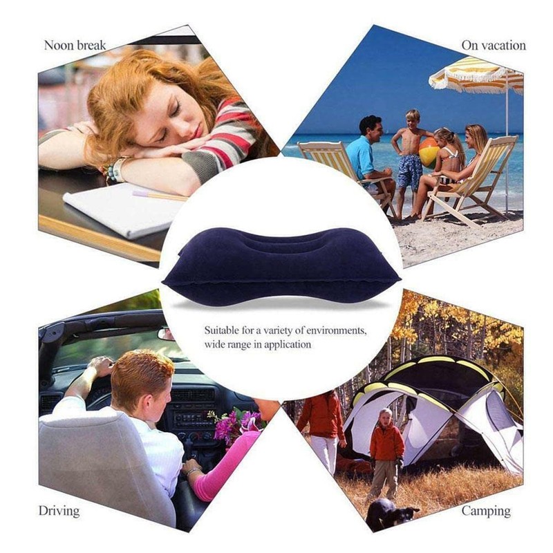 Boolavard Blue Tibetan Outdoor Inflatable Pillow Double Sided Soft Sleep