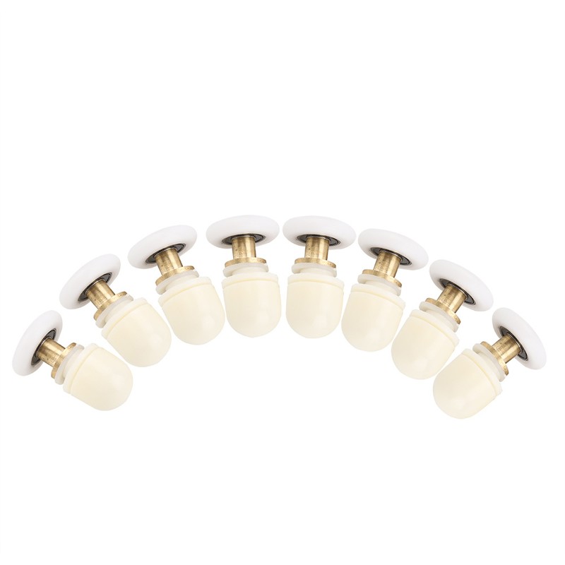 8pcs Brass ABS Sliding Glass Shower Door Rollers Runners Pulleys