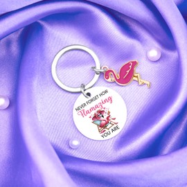 Flamingo Keychain Gifts For Girls Women Adults Flamingo Decor Inspirational Keychain Gifts For Women Girl Encouragement Motivational Positive Gift For Women Birthday Thoughtful Friengship Gifts