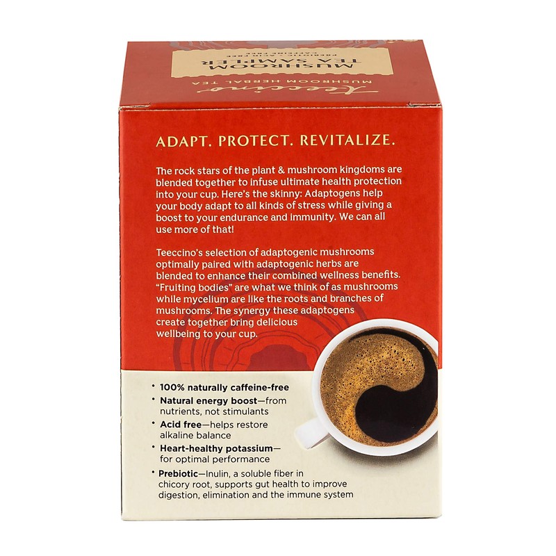 Teeccino Mushroom Herbal Tea - Mushroom Adaptogen Tea Sampler -