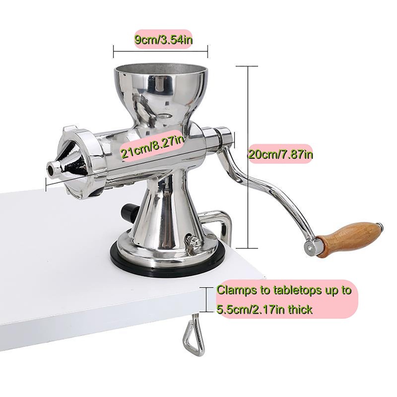 304 Stainless Steel Wheatgrass Juicer, Hand Crank Fruit Press for