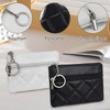 AdiStylinno Small Coin Purse, Rhombus Leather Change Pouch with Zipper