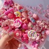 FULUSODO 60pcs Slime Charms Cute Set,Pink Bulk Mixed Resin Charms
