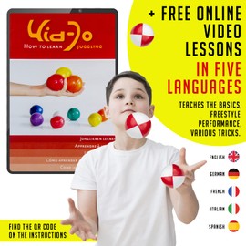 Juggle Dream 3x Pro Thud Juggling Balls - Set of 3 Professional Juggling Balls with Free Online Learning Video, Perfect for Beginners and Experts (White/Red)