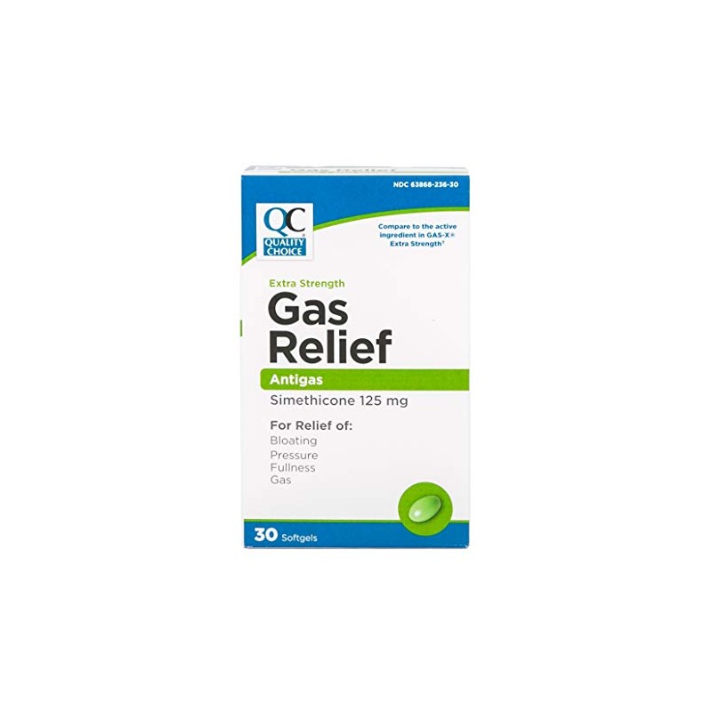 Quality Choice Extra Strength Gas Relief Simethicone 125mg. Softgel 30