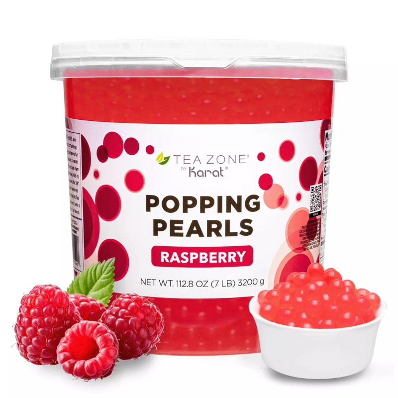 Tea Zone Raspberry Popping Pearls/Popping Boba (B2063, 7lbs) for Boba