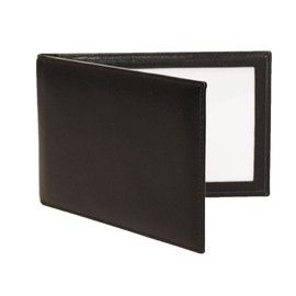 Karandu Double 5x7 Landscape Leather Picture Frame - Black
