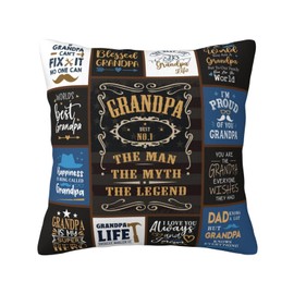 Grandpa Gifts from Grandchildren, Valentines Day Gifts for Grandpa from Grandkids, Unique Birthday Gift for Grandfather from Granddaughter Grandson, Best Grandpa Gifts Throw Pillow Covers 18 x 18 Inch