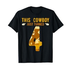 Cowboy 4th Birthday Party Rodeo Hat Horse Lover Ranch Theme T-Shirt