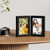 decorUhome Double 4x6 Picture Frame Vertical, Engineered Wood Bifold Photo