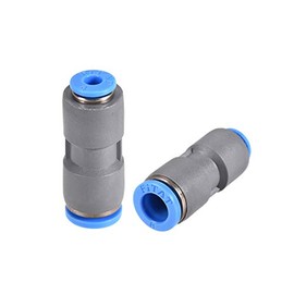 sourcing map Straight Push to Connector Reducer Fitting 8mm to 4mm Quick Release Pneumatic Connector Plastic Union Pipe Tube Fitting Grey 2Pcs