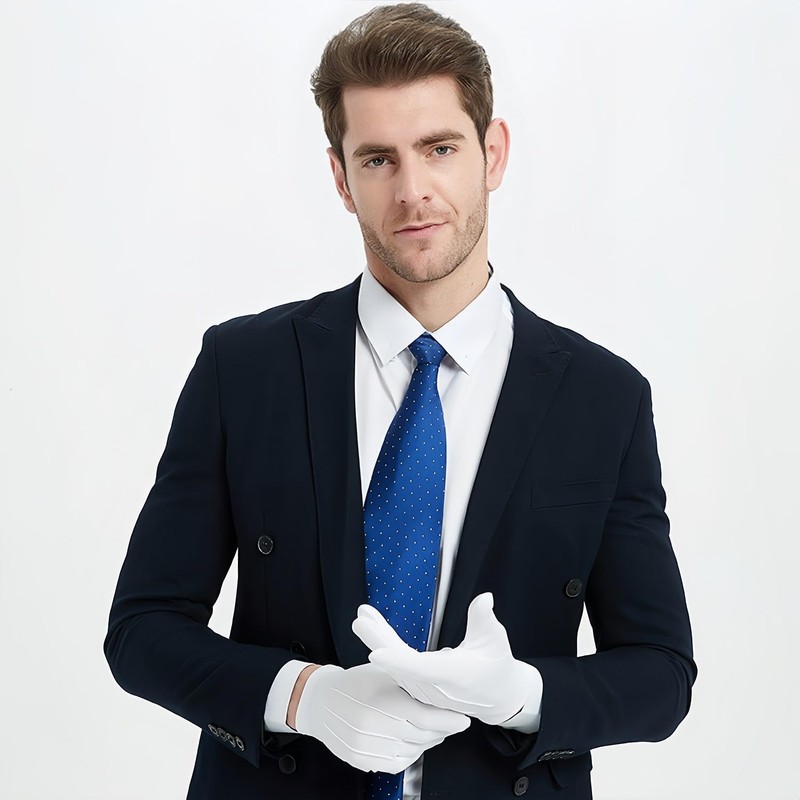 Koundeneko White Gloves, Set of 10 Pairs, For Ceremonies, Formal,