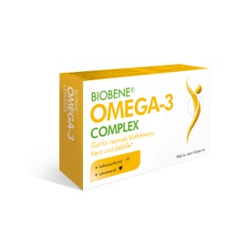 Biobene Omega 3 Complex - High Dose Omega 3 Capsules - Good for Normal Blood Fat Values, Heart and Vessels - 60 Capsules