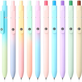 Epakh Gel Pens, 10 Pcs 0.5mm Quick Dry Black Ink Fine Point Smooth Writing Pens High End Series Retractable Aesthetic Ballpoint for Office School Supplies Women Men Gifts(Macaron Color)