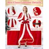 ADOMI 4 PCS Mrs Claus Costume Adult Women Miss Santa