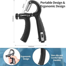 Shengsenfu Adjustable Hand Grip Strengthener Kit 7Piece Grip Strength Trainer Set Forearm Training Finger Flexibility Stress Relief Includes Finger Exerciser Stretcher Grip Ring Stress Ball Carry Bag