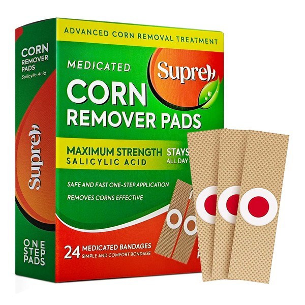 Corn Removers for Feet & Toes, Corn Removers with Salicylic Acid, Corn Remover Heel Callus Remover Corn Pads for Toes & Feet, Foot Corn Remover, Corn Pads for Feet & Toes, 24 Pack