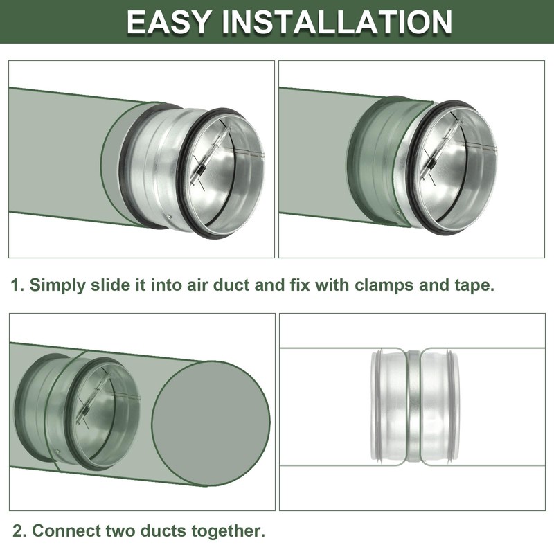 YOKIVE 4-inch HVAC Backdraft Damper, 2 Pcs One-Way Airflow Duct