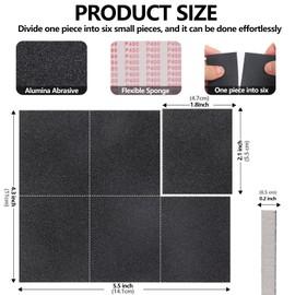 MOGRQAP 8 PCS 110 x 141mm Sanding Sponge Set, 400 to 3000 Grits Wet Dry Reusable Block Soft Foam Sandpaper Pre-Cutting Flexible Foam Filled Sanding Pad for Drywall Metal Wood Furniture Polishing