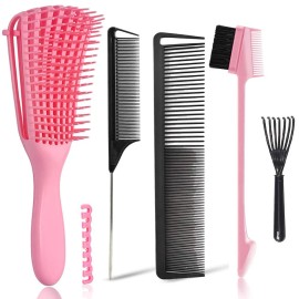 MISSUHUI EZ Detangler Brush Set for Curly Natural Black Hair