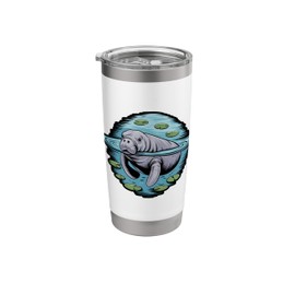 Minimalist Manatee Line Art Stainless Steel Insulated Tumbler