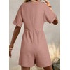 AlvaQ Womens Rompers for Summer Cute Casual Solid Loose Fit