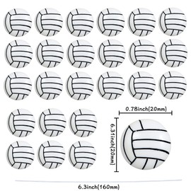 20 piezas de decoración para cupcakes de voleibol de resina montada con temática deportiva, voleibol, cupcakes, temática de voleibol, baby shower, fiesta de cumpleaños para niños, suministros de decoración de pasteles