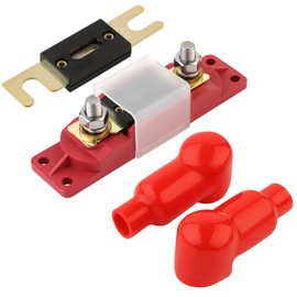 Tiooka 200 Amp ANL Fuse Holder Kit for Marine Automotive Battery Fuse with Cover High Temperature Resistant Red