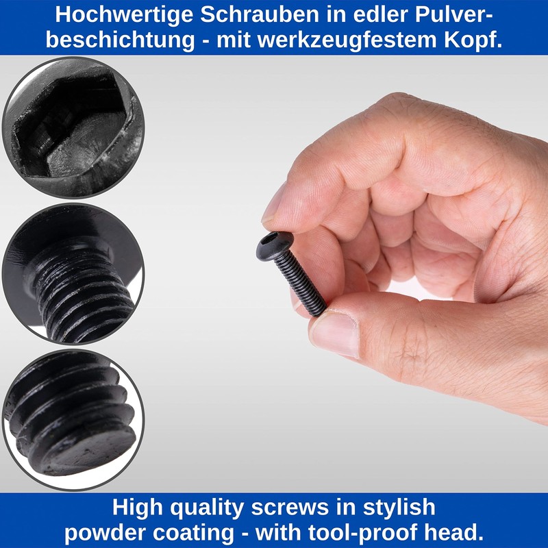 20pcs M6 x 25mm Diameter 12mm Hex Socket Head Black
