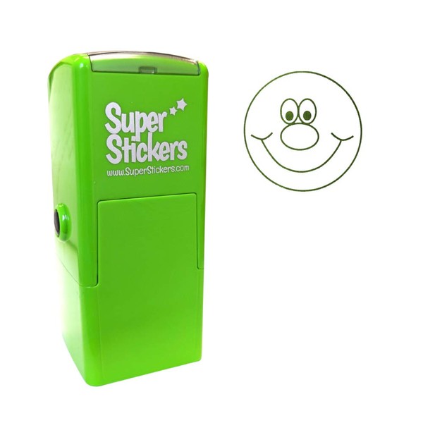 SuperStickers Smiley Face Pre-Inked Stamper - Green