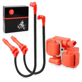 Ignition Coil and Spark Plug Wire Cap Compatible with Polaris Ranger Crew XP 900 1000 General XP 4 1000 2013-2023 3022662 4014032 4014033 4017692 4017693