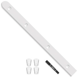 Suzile Wooden Shot Board Ski 4 Person Retro Rustic Shot Board Ski with 4 Glasses and Marker for Weddings Vacations Celebrations and Wedding Gifts(White)