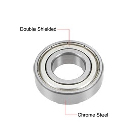 uxcell R12ZZ Deep Groove Ball Bearing 3/4"x1-5/8"x7/16" Double Shielded Chrome Steel Bearings 2-Pack