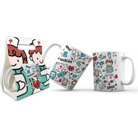 25 Tazas Enfermería Enfermera Enfermero Con Blister Regalo                                                                                            