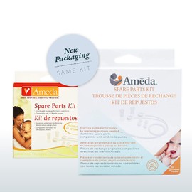 Ameda HygieniKit - Kit de piezas de repuesto para extractor de leche, 4 válvulas, 2 tubos de silicona, 2 diafragmas de silicona, 2 tapas adaptadoras, 1 adaptador de tubo, compatible con todos los sistemas de recolección de leche Ameda HygieniKit, mantien