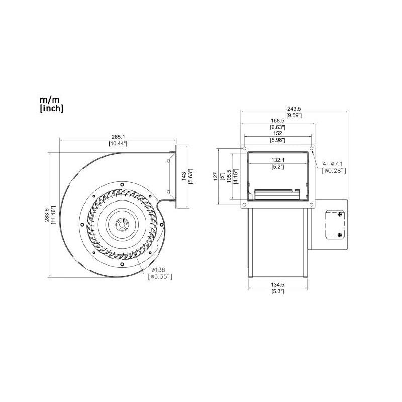 1TDT2, 1TDT2A, 4C445 Dayton Direct OEM Interchange Replacement Blower