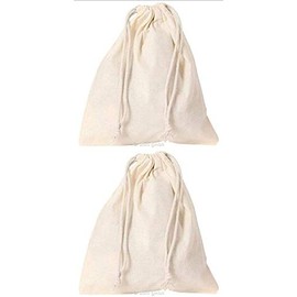 2er Set Bartl Cotton Drawstring Bag 20 cm x 15 cm Fabric Storage Bag for Painting and Crafts