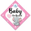 Baby On Board Sign Pink Elephant, Baby On Board Sign,