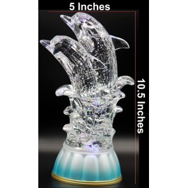 Pair of Dolphin, LED Lighted Sparkling Multi-Color Changing Home Decor figurine